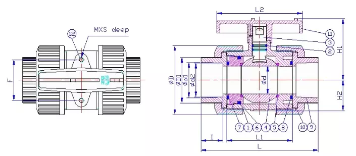 cấu tạo van bi nhựa