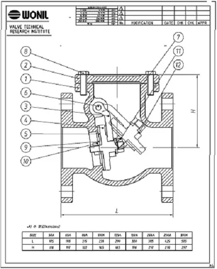 cấu tạo van một chiều Hàn Quốc