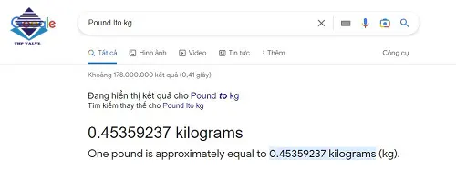 Sử dụng công cụ google chuyển đổi pound sang kg