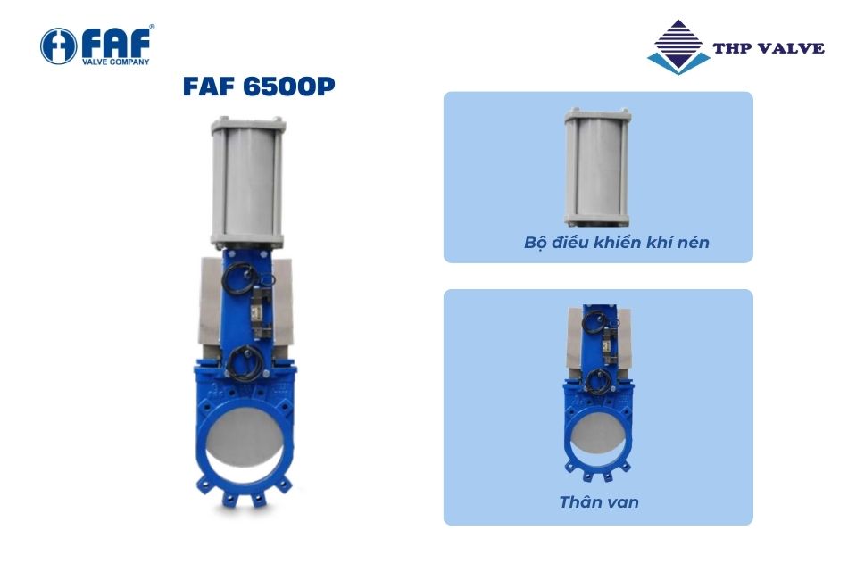 cấu tạo van cổng dao khí nén faf 6500p