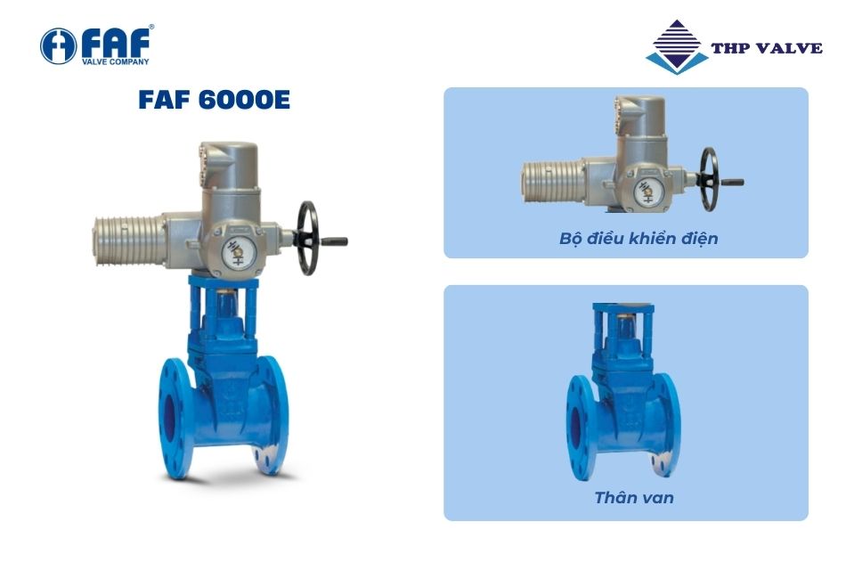 cấu tạo van cổng điều khiển điện faf 6000e