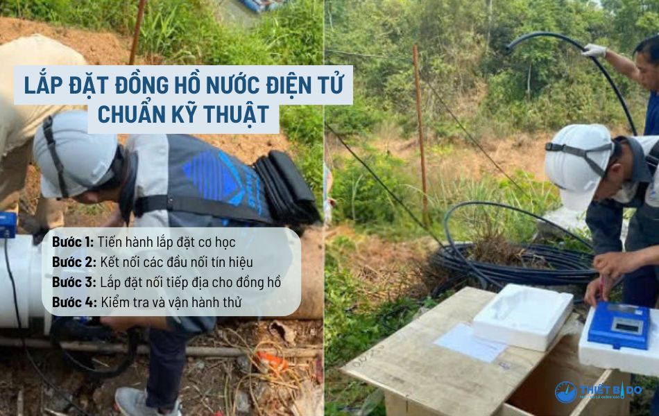 các bước lắp đặt đồng hồ nước điện tử