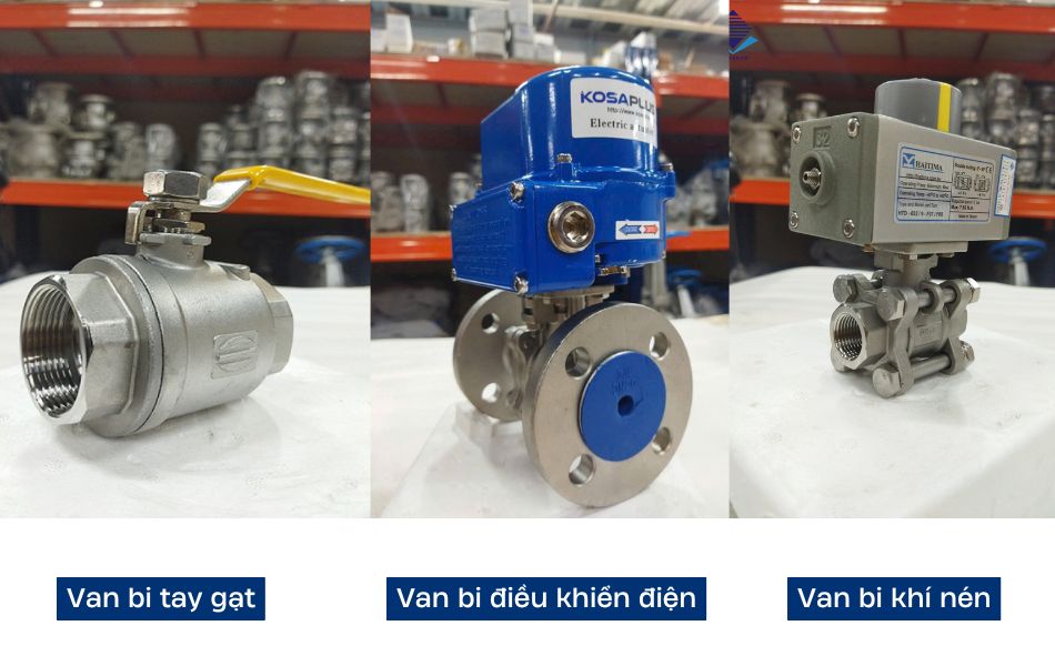 Phân loại van bi theo phương thức vận hành
