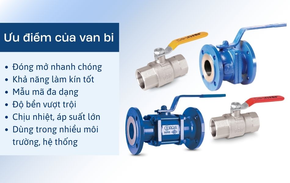 Ưu điểm của van bi