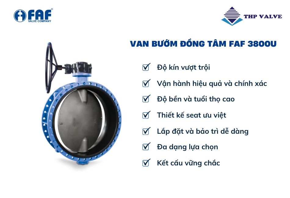 ưu điểm van bướm đồng tâm faf 3800u