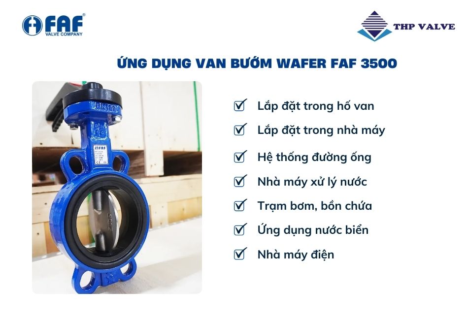 ứng dụng van bướm kiểu wafer faf 3500