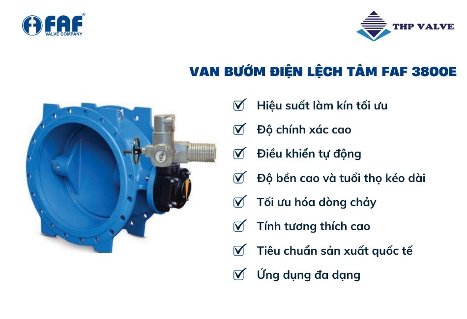 ưu điểm van bướm lệch tâm điều khiển điện faf 3800e
