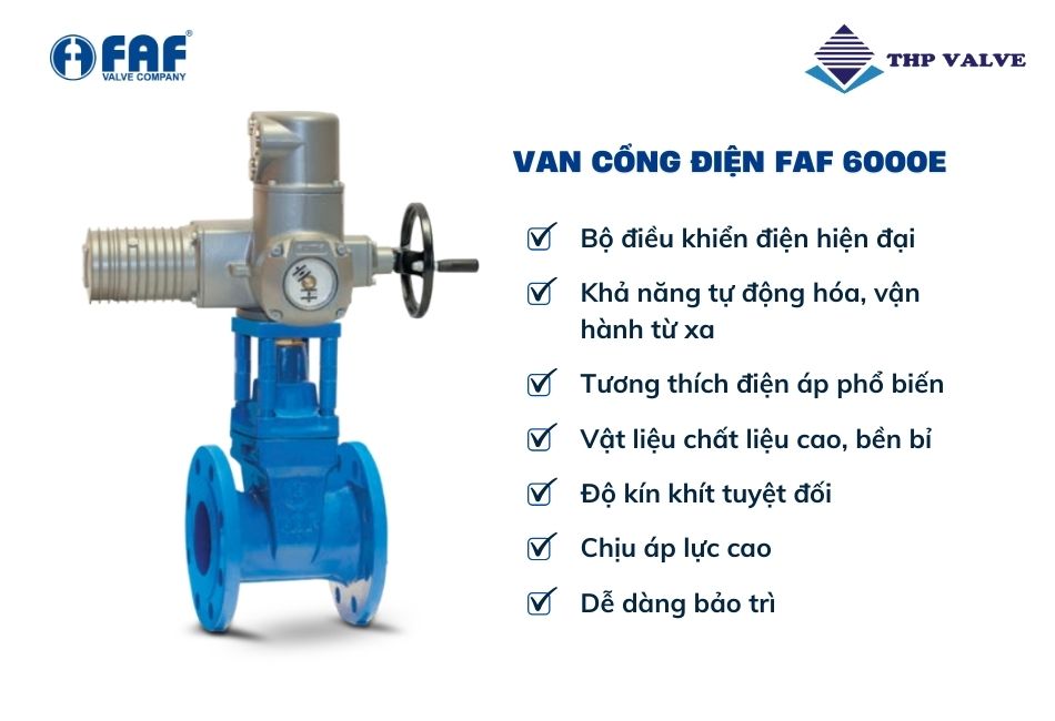 ưu điểm van cồng điều khiển điện faf 6000e