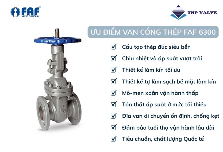 ưu điểm van cổng thép faf 6300