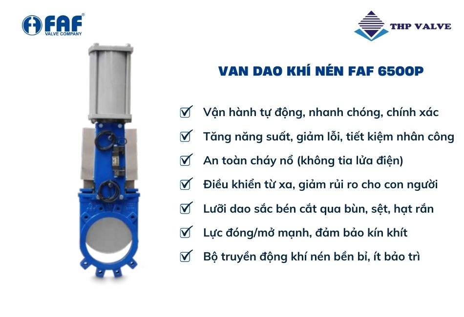 ưu điểm van dao khí nén faf 6500p